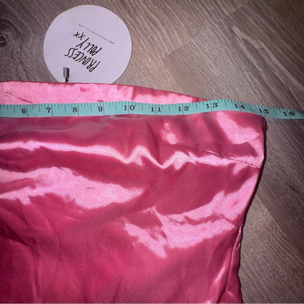Princess Polly satin pink Shaya Strapless Maxi Dress tie bow back 4 NWT - Picture 12 of 15